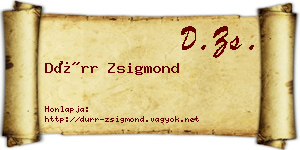 Dürr Zsigmond névjegykártya