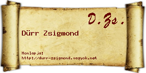 Dürr Zsigmond névjegykártya