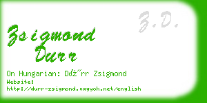 zsigmond durr business card